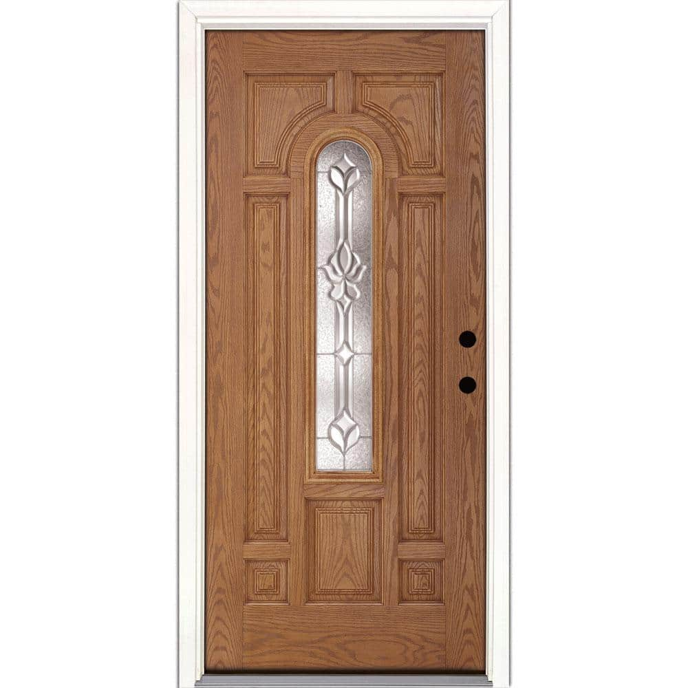 Blade - Fiberglass Exterior Door - 3 Qtr Oval - Zinc - Left Hand inswing