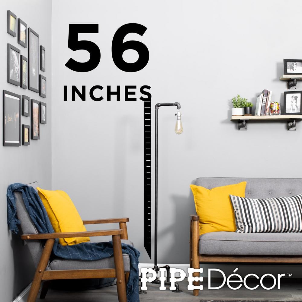 Industrial Black Steel Pipe Floor Lamp with Edison Bulb