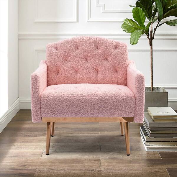 pastel pink accent chair