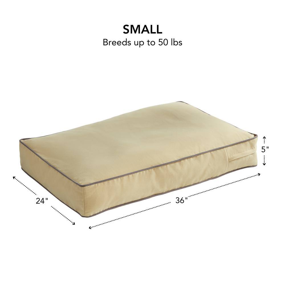 Small Cream Microfiber Pillow Style Dog Bed