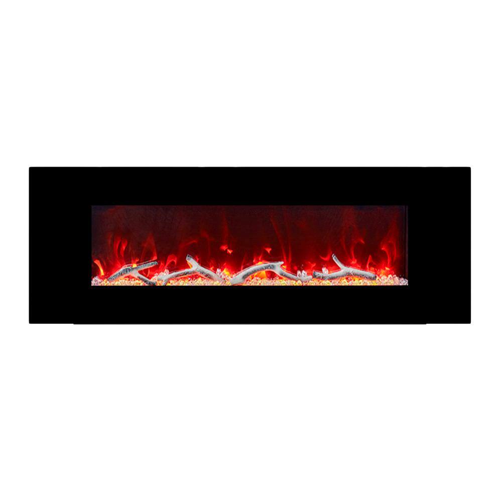 Boyel Living 50 in. Wall Mounted Infrared Electric Fireplace in Black