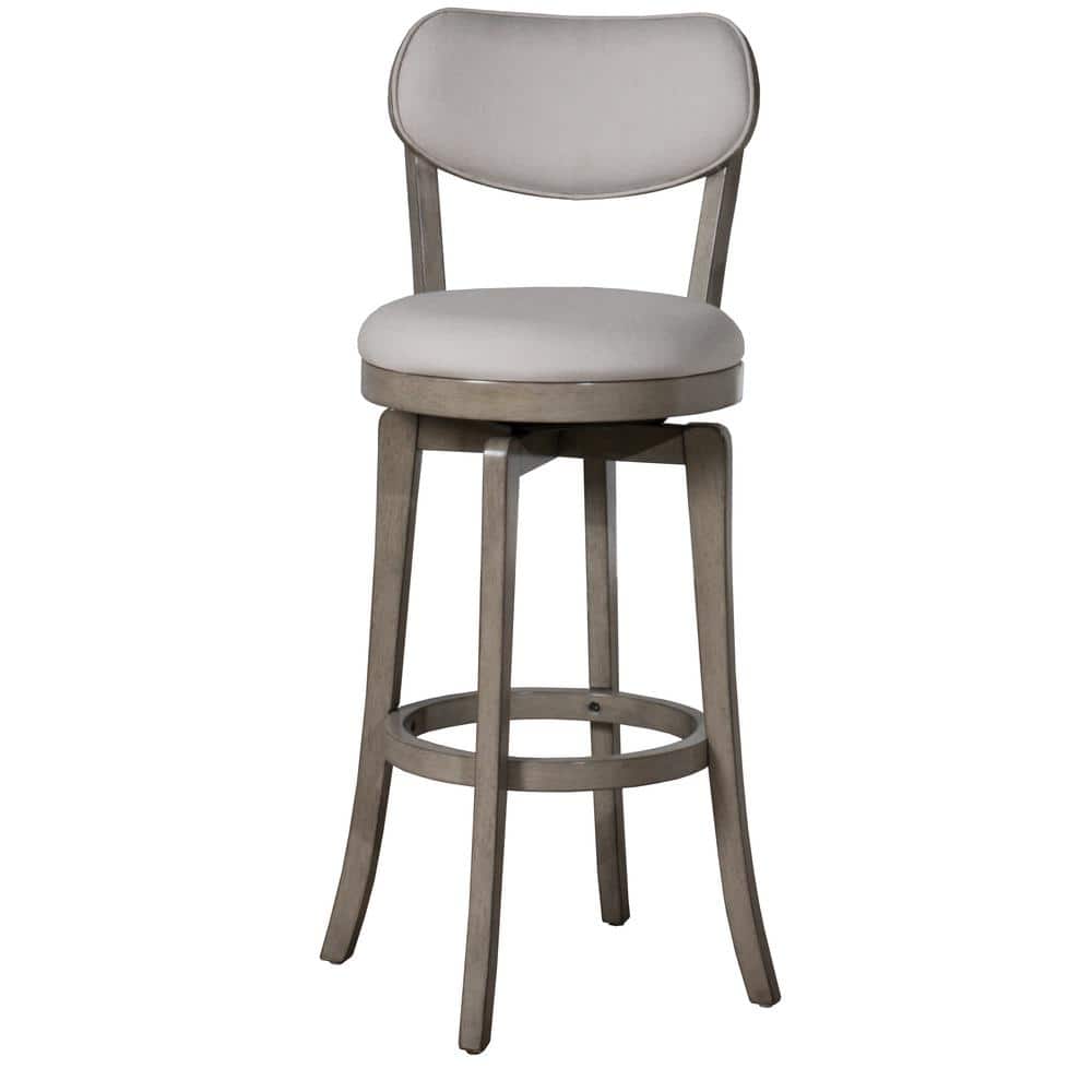 Sloan Aged Gray 43'' Swivel Bar Height Stool with Fog Upholstery
