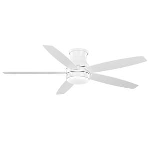 Ashby Park 60 in. White Changing Integrated LED Matte White Indoor Ceiling Fan with Light and Remote Included