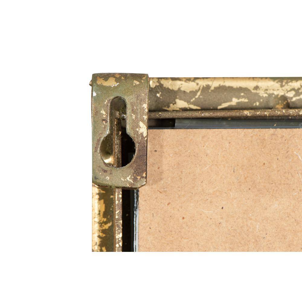 65" Gold Rectangular Metal Framed Wall Mirror