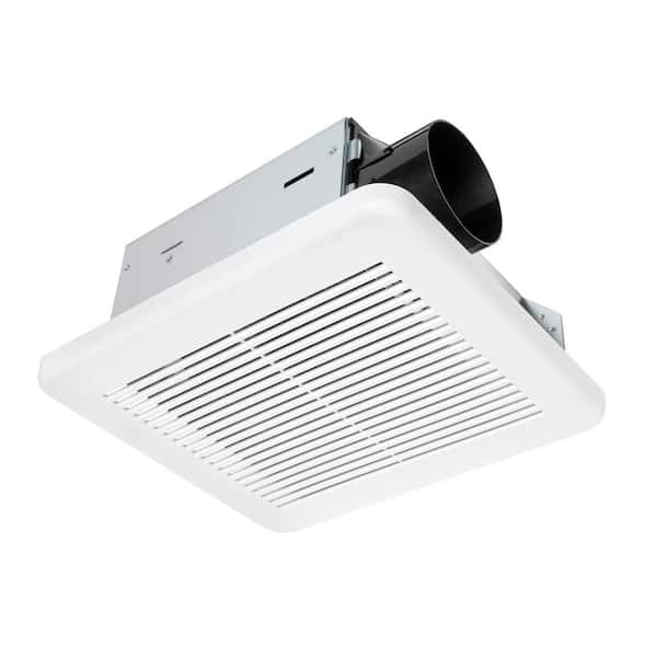 Hampton Bay 50 Cfm Wall Ceiling Mount Roomside Installation Bathroom Exhaust Fan Energy Star 7114 01 - How Much Does It Cost To Fit A Bathroom Ventilation Fan