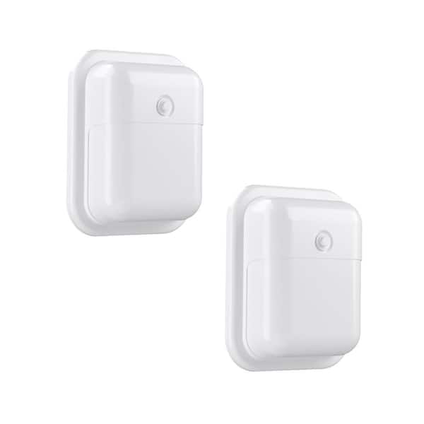 PROBRITE 75-Watt Equivalent White Integrated Outdoor LED Wall Pack, 1000 Lumens, Dusk to Dawn Outdoor Security Light (2-Pack)