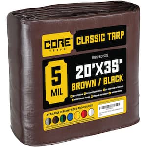 20 ft. x 35 ft. Brown/Black 5 Mil Heavy Duty Polyethylene Tarp, Waterproof, UV Resistant, Rip and Tear Proof