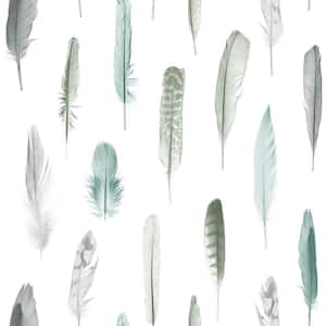 Nala Multicolor Feathers Paper Strippable Wallpaper (Covers 56.4 sq. ft.)