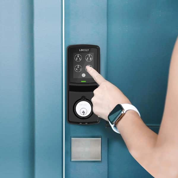 Model-S Matte Black Single-Cylinder Deadbolt Smart Lock with Hack-proof PIN Genie Keypad and Mobile App Control