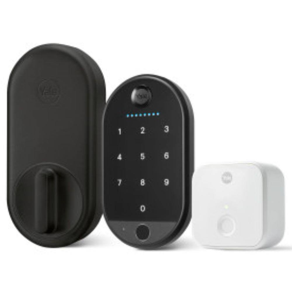 Approach Retrofit Smart Door Lock with Wi-Fi and Fingerprint Keypad Access, Black Suede
