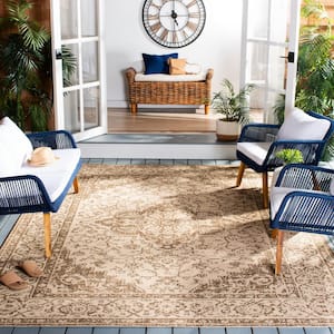 Beach House Cream/Beige 9 ft. x 12 ft. Oriental Indoor/Outdoor Patio  Area Rug