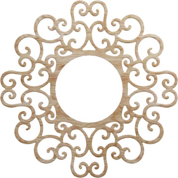 Ekena Millwork 0.25 in. x 26 in. x 26 in. Wood (Red Oak) Medallion Moulding