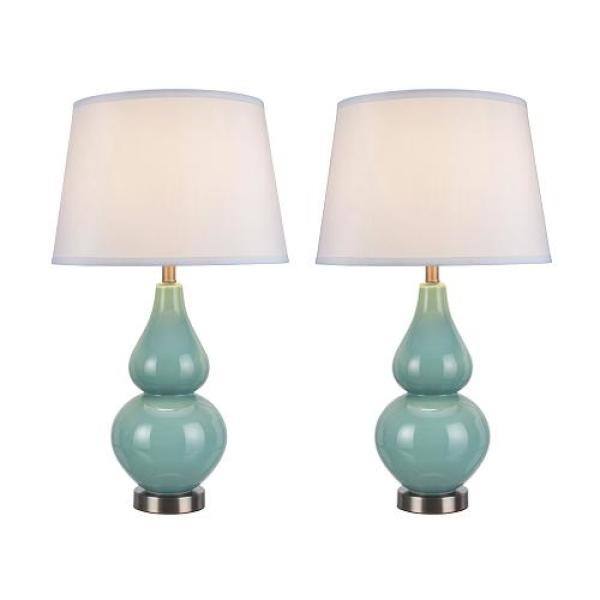 Turquoise Glass Table Lamp, Turquoise Glass Table Lamp