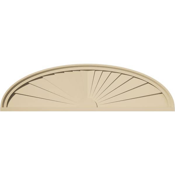 Ekena Millwork 46-in. W x 12-1/2-in. H x 2-in. P Elliptical Sunburst Signature Urethane Pediment, Primed Tan
