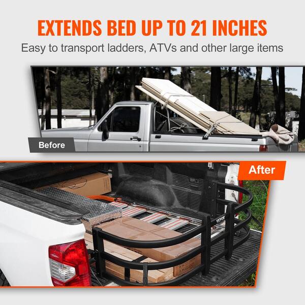 VEVOR Truck Bed Extender 56.7x26x18.5 Tailgate Extension, Aluminum Alloy Black Pickup Bed Expander for Ford F150 \ 04+ F-15