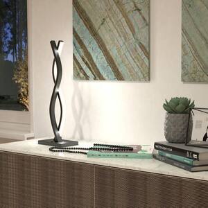 Wave 18 in. Black Modern Dimmable Table Lamp for Living Room