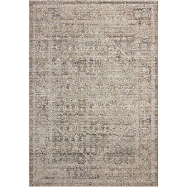 Chris Love Julia Ida Slate / Natural 2 ft. 7 in. x 8 ft.  Traditional Runner Rug