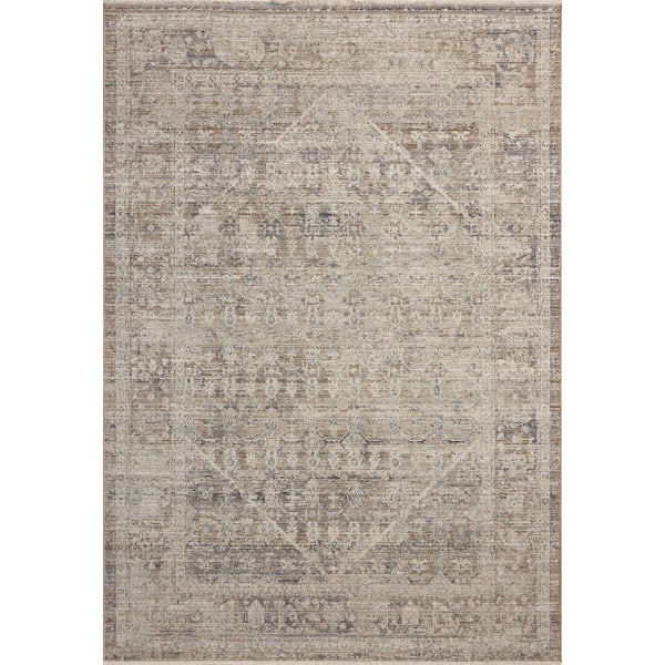 Chris Love Julia Ida Slate / Natural 3 ft. 6 in. x 5 ft. 6 in.  Traditional Accent Rug