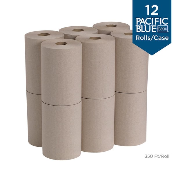 Georgia-Pacific Pacific Blue Basic High Capacity Roll 1-Ply Recycled Paper Towels (1 Non-Perforated 350 ft. Sheet, 12-Rolls per Case)