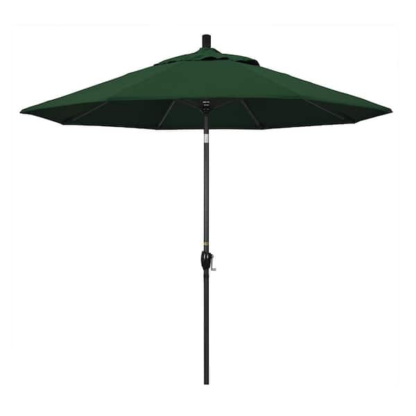 California Umbrella 9 ft. Aluminum Push Tilt Patio Umbrella in Hunter Green Pacifica