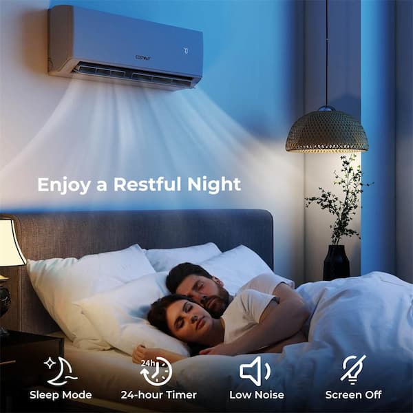 24k BTU 3 Zone 9k 9k 12k BTU 2.5 Ton Mini Split Air Conditioner 23 SEER2 Wifi Enabled