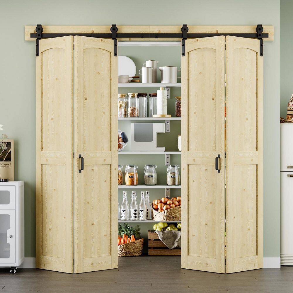 ARK DESIGN 80 in. x 84 in. Paneled H-Shape Solid Pine Wood Unfinished ...