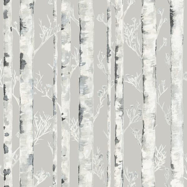 InHome Birchdale Grey Vinyl Peel and Stick Wallpaper Sample