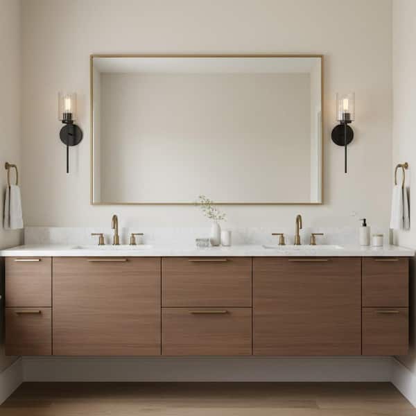 Leta 5.25 in. 1-Light Black Vanity Light