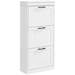 Shoe Storage Cabinet for Entryway, Narrow Shoe Rack Storage Organizer with 3-Flip Drawers and Adjustable Shelves