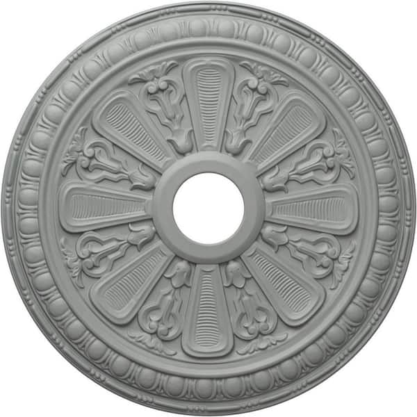 Ekena Millwork 23-1/2" x 3-7/8" ID x 1" Bristol Urethane Ceiling Medallion (Fits Canopies upto 3-7/8"), Primed White