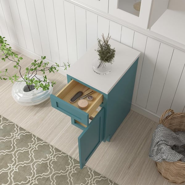 Vanity Art 15 in. W. x 21 in. D x 32.5 in. H 1-Drawer Bath Vanity Cabinet Only in Sea Green