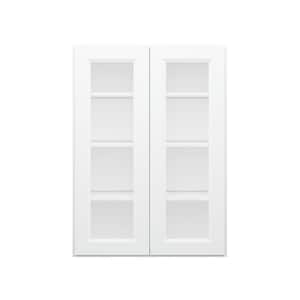 30 in. W x 12 in. D x 42 in. H in Traditional White Ready to Assemble Wall Kitchen Cabinet with No Glasses