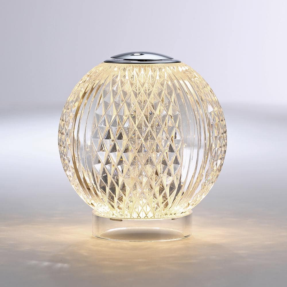 Marni Polished Nickel and Clear Globe Table Lamp
