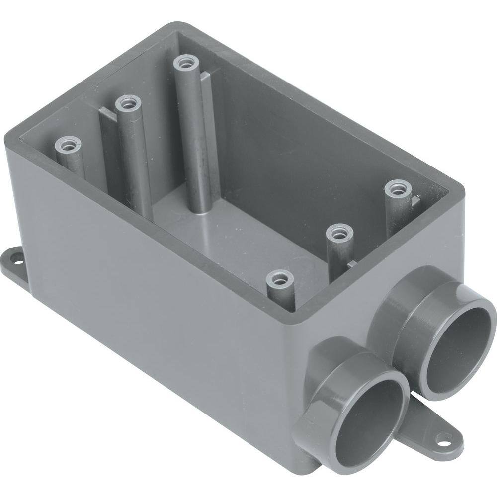 Double Fs Box Commercial Electric 3/4 in. 1-Gang 18 cu. in. FSS Box - Grey FSS1075-CE ...