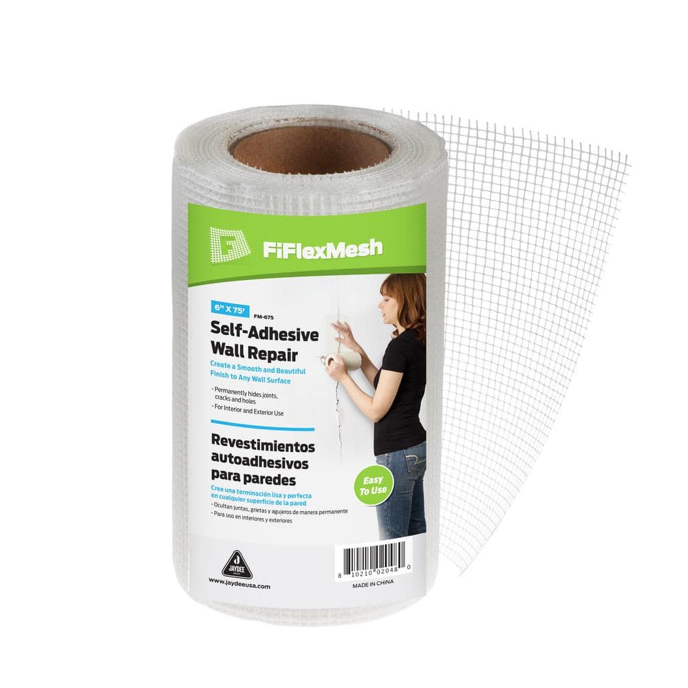 65 FT x 2" Self Adhesive Fiberglass Cloth Tape White Mesh Roll for Drywall Repai 