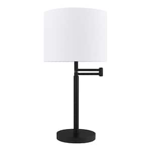 Whitworth 24.5 in. Black Accent Lamp with Swing Arm and USB Port