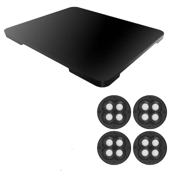 15.7 in. W x 0.6 in. H x 13 in. D Black 360° Rolling Tray Bamboo Appliance Slider, Serving Tray for Kitchen Appliances