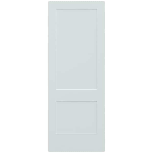 JELD-WEN 36 in. x 96 in. Monroe Light Gray Painted Smooth Solid Core Molded Composite MDF Interior Door Slab