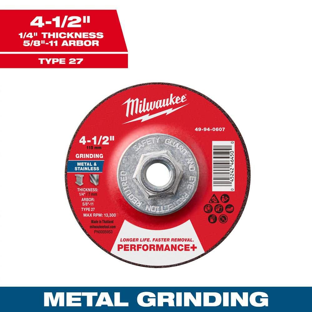 1994 Volcanic  NM-MT グレード8 Milwaukee 4-1/2 in. x 1/4 in. x 5/8 in.-11 Performance Plus Metal