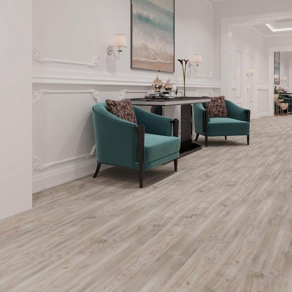 Lucida USA (Sample) PresCore Clay Brown Wood Look 12-mil Water Resistant Glue Down Vinyl Tile