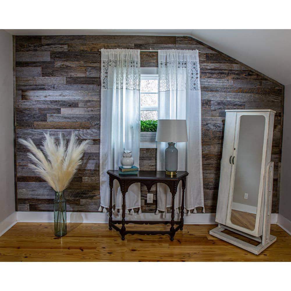 5/16 in. x 3 in. x 4 ft. Weathered Gray Kiln Dried Barn Wood Plank (10 sq. ft.) price history on PriceWatchPro