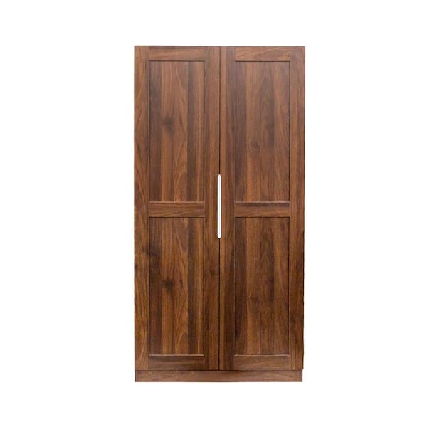 31.5 in. W x 21.65 in. D x 62.99 in. H Walnut Brown Linen Cabinet with Doors and Shelves