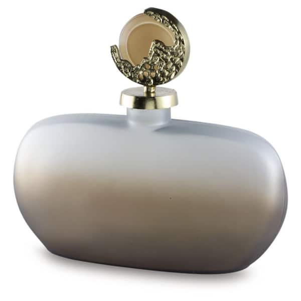 Acario Brown Bud Glass 12 in. Decorative Jar