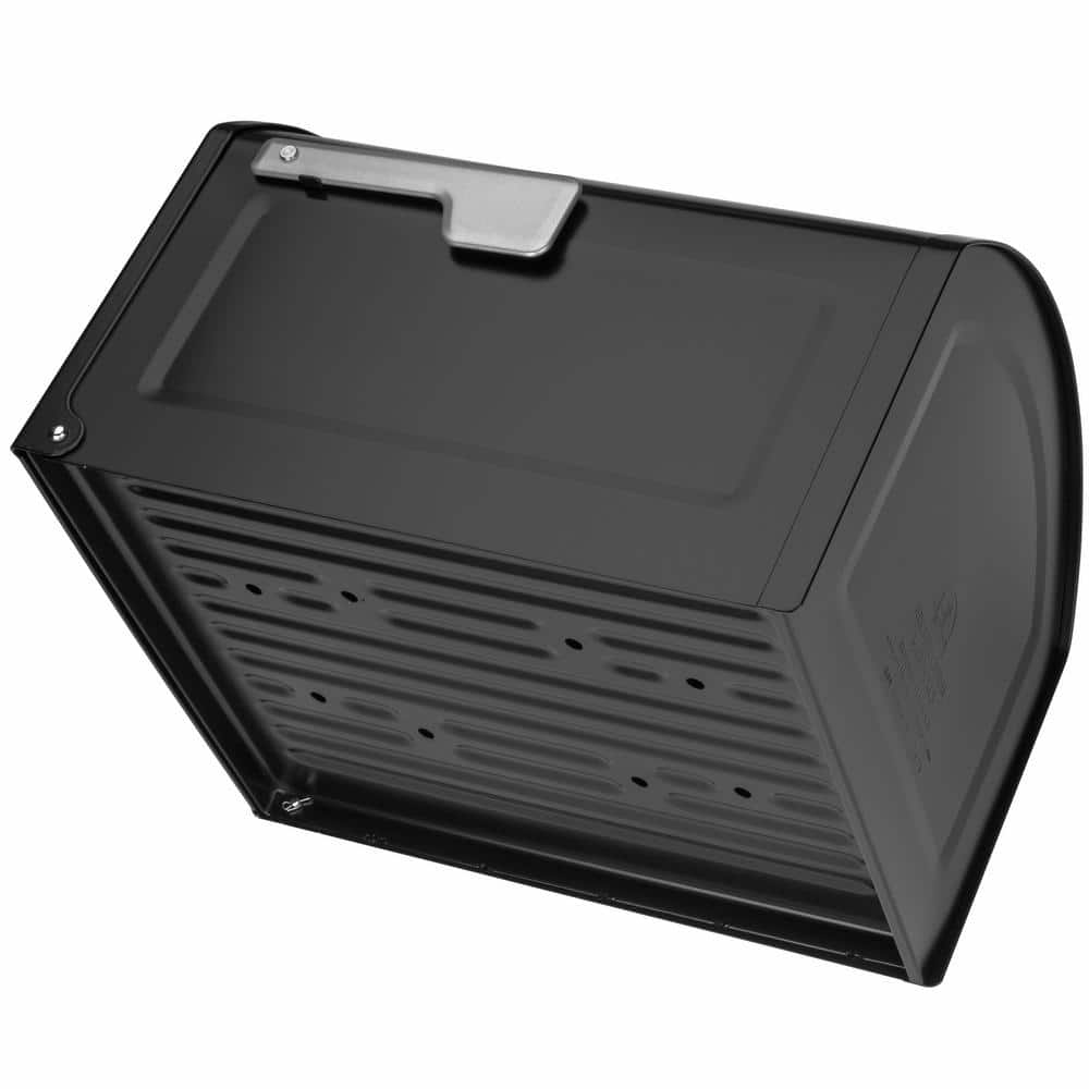 Extra Large Black Steel Post Mount Mailbox