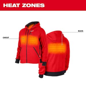Men's Large M12 12-Volt Lithium-Ion Cordless Red Heated Jacket Hoodie (Jacket and Battery Holder Only)