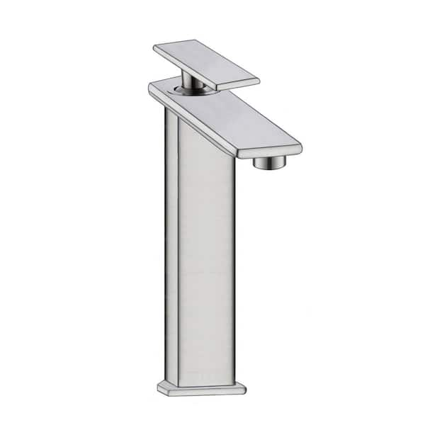 12 in. H Commercial Single Handle Single Hole Bathroom Faucet in Brushed Nickel