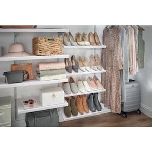 Genevieve 4 ft. White Adjustable Closet Organizer Shoe Rack