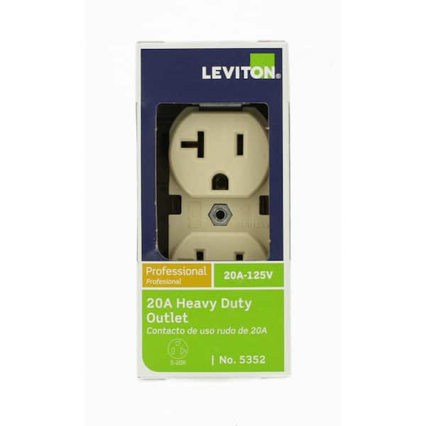 20 Amp 125 V Industrial Grade Self Grounding Duplex Outlet/Receptacle, Ivory (1-Pack) 5352-IS
