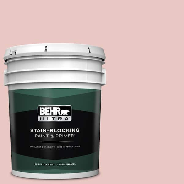 BEHR ULTRA 5 gal. #150E-2 Kashmir Pink Semi-Gloss Enamel Exterior Paint & Primer