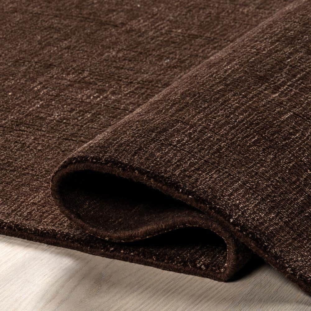 Truffle Brown Handmade Wool and Viscose Area Rug 3' x 5'